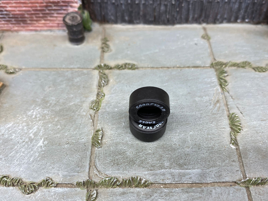 Custom Hot Wheels Wheels and Matchbox Rubber Tires - Race Tires Goodyear Eagle Rubber Drag Slicks 12mm