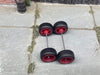 Custom Hot Wheels Wheels and Matchbox Rubber Tires - Red 4 Spoke Wheels Rubber Tires 10mm & 10mm