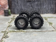 Custom Hot Wheels Wheels and Matchbox Rubber Tires - Transparent Clear 4 Spoke Racing Wheels Rubber Off Road 4X4 Tires