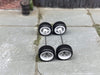 Custom Hot Wheels Wheels and Matchbox Rubber Tires - White 6 Spoke Studded Race Wheels Rubber Tires 10mm & 10mm