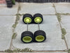 Custom Hot Wheels Wheels and Matchbox Rubber Tires - Yellow 5 Spoke Wheels Rubber Tires 10mm & 10mm
