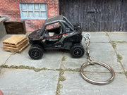Polaris RZR Side By Side Buggy Black Red and White custom Matchbox keychain