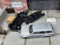 Bare-metal Datsun 510 Wagon DIY Hot Wheels kit — view 2