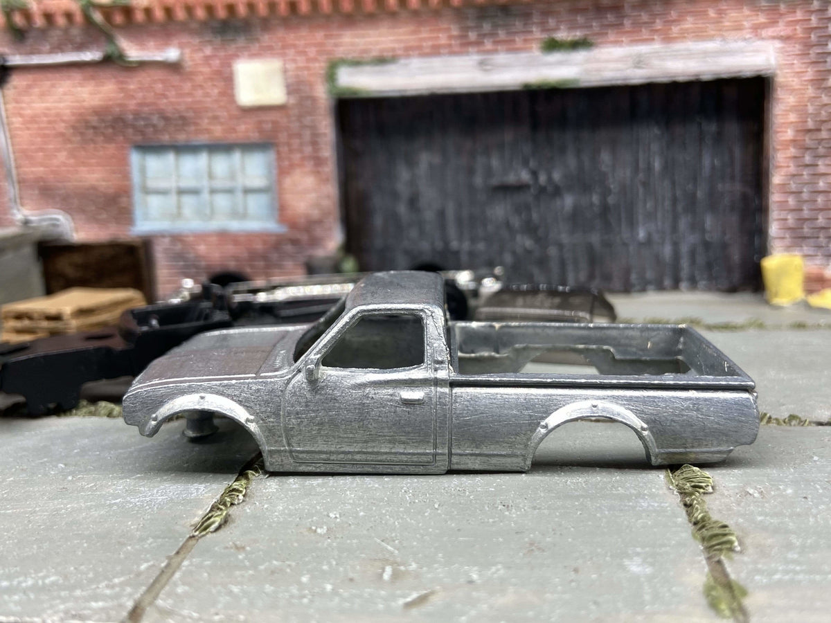 Bare-metal Datsun 620 Mini Truck DIY Hot Wheels kit