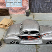 Hot Wheels 1940 Ford Coupe Dressed in Silver with Flames
