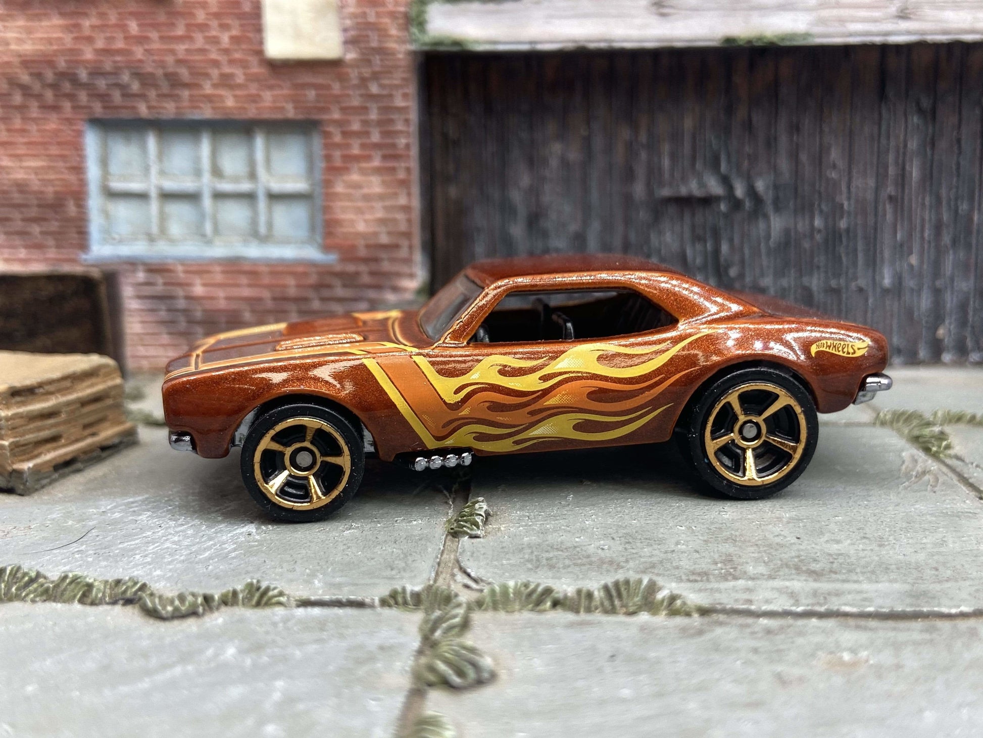 Loose Hot Wheels - 1967 Chevy Camaro - Golden Brown With Flames