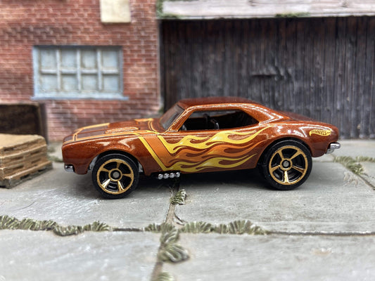 Loose Hot Wheels - 1967 Chevy Camaro - Golden Brown With Flames