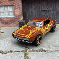 Loose Hot Wheels - 1967 Chevy Camaro - Golden Brown With Flames