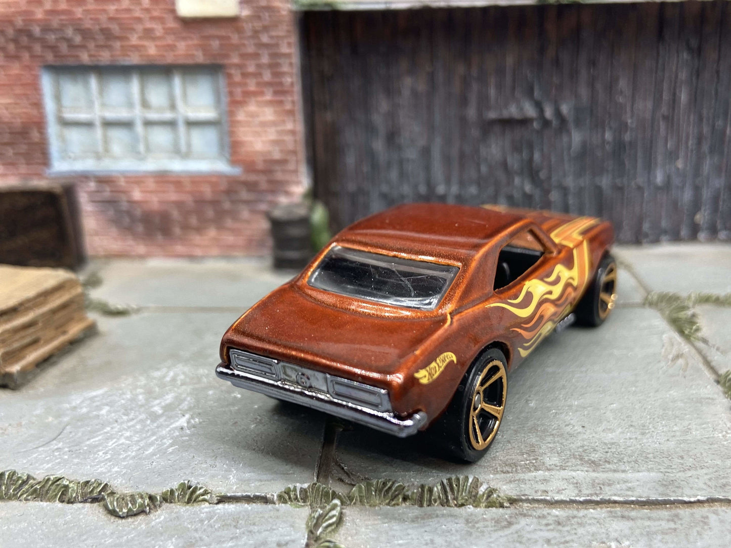 Loose Hot Wheels - 1967 Chevy Camaro - Golden Brown With Flames