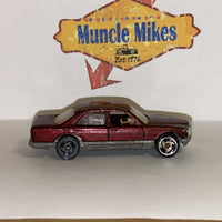 Hot Wheels Mercedes 380 SEL 1991 in deep dark red sparkle flake paint with Hot Wheels logo in the back window *Loose!