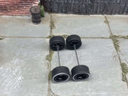 Hot Wheels Wheels and Matchbox White Wall Rubber Tires - 5 Spoke Mag Black Wheels 10mm & 10mm