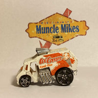 White Hot Wheels Cool-One with orange ice cream graphics, view 7