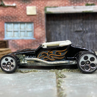 Loose Hot Wheels 1927 Ford T-Bucket Track T Dressed in Black with Door Flames