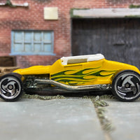 Loose Hot Wheels 1927 Ford T-Bucket Track T Dressed in Yellow with Flames