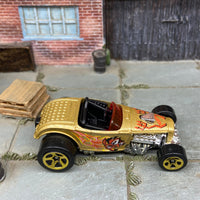 Loose Hot Wheels 1932 Ford Model A "Deuce Roadster" Dressed in Gold Speed Demon Livery