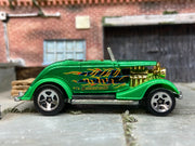 Loose Hot Wheels - 1933 Ford Roadster Convertible - Green O'Lucky Flame Livery