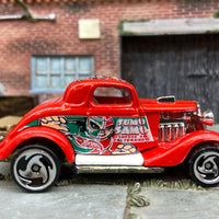 Loose Hot Wheels 1934 Ford 3 Window Dressed in Red Radical Wrestlers Red Sumo Samo Livery