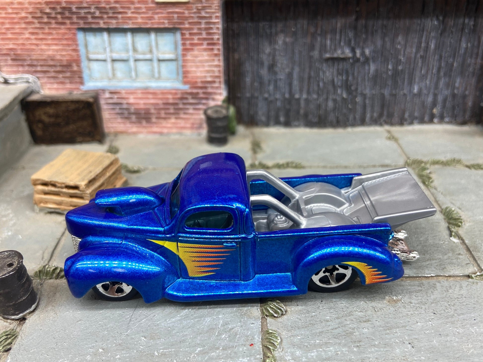 Loose Hot Wheels -1940 Ford Drag Truck - Blue With Scallops