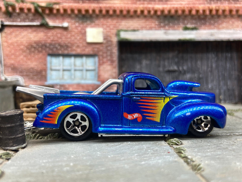 Loose Hot Wheels -1940 Ford Drag Truck - Blue With Scallops