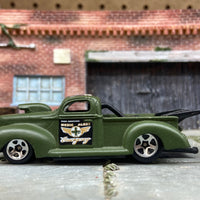Loose Hot Wheels 1940 Ford Drag Truck Dressed in Green Emergency Livery