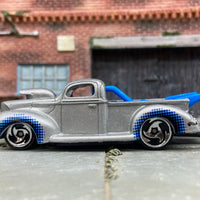 Loose Hot Wheels 1940 Ford Drag Truck Dressed in Silver and Blue Triston Auto Livery