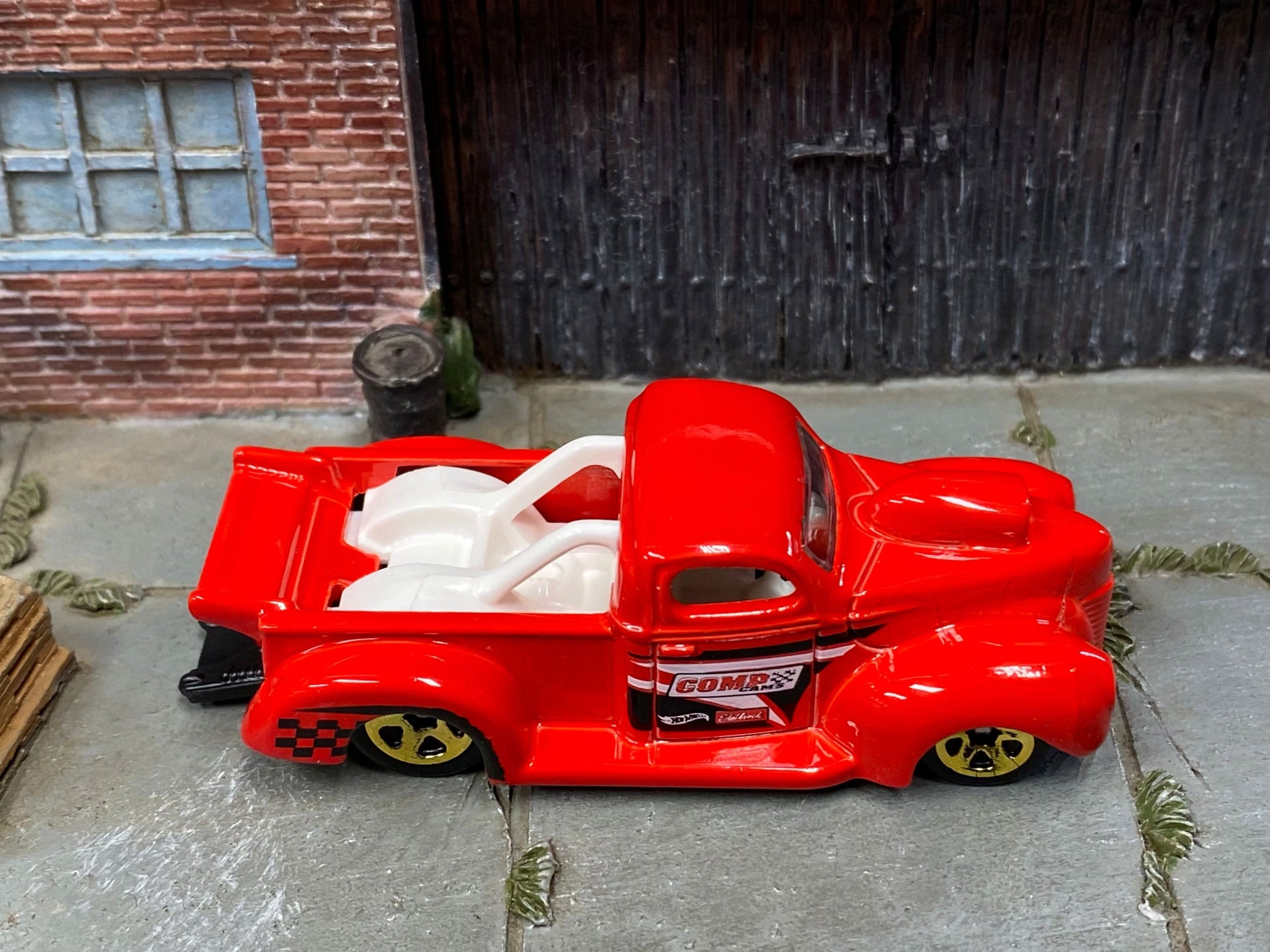 Loose Hot Wheels - 1940 Ford Drag Truck - Red and White Comp Cams