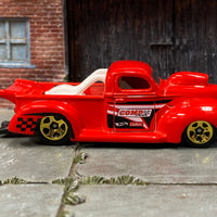 Loose Hot Wheels - 1940 Ford Drag Truck - Red and White Comp Cams