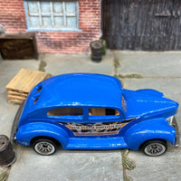 Loose Hot Wheels 1940 Ford Fat Fender Sedan Dressed in Blue