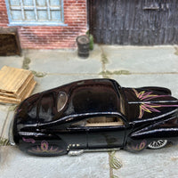 Loose Hot Wheels 1941 Ford Coupe Tail Dragger Dressed in Black with Purple and Gold