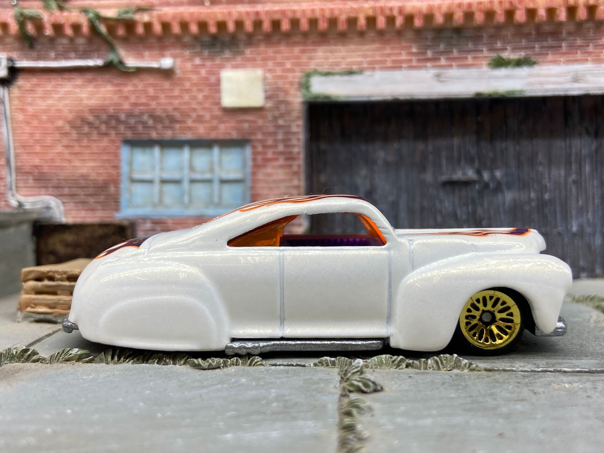 Loose Hot Wheels 1941 Ford Coupe Tail Dragger Dressed in White with Flames