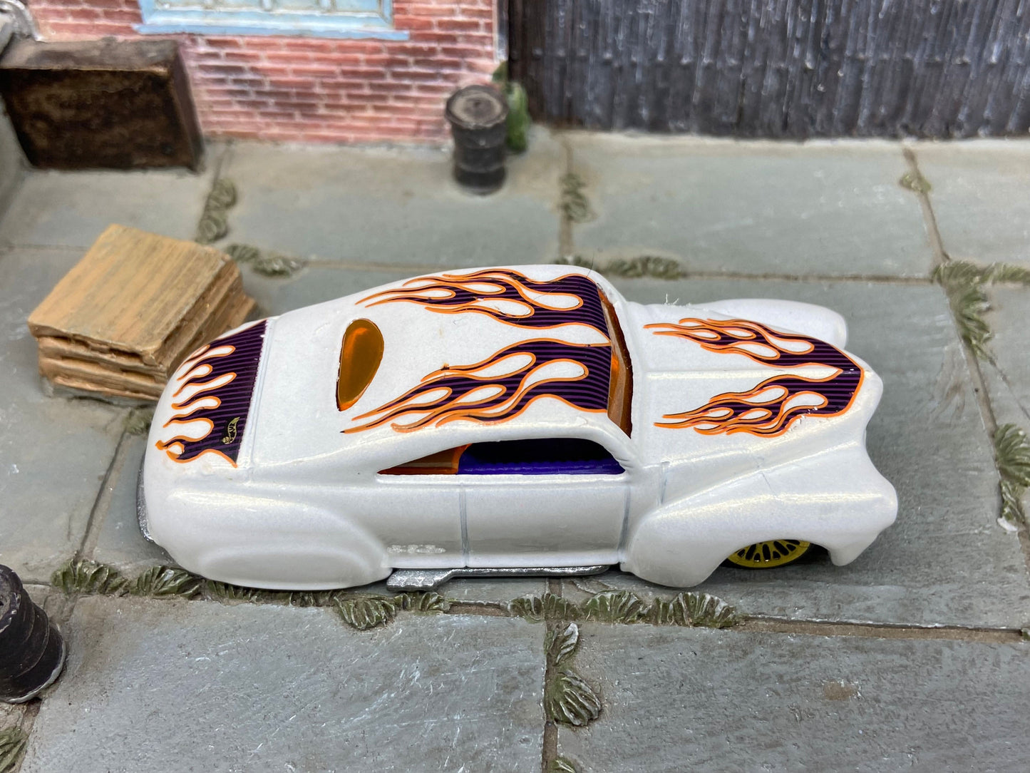 Loose Hot Wheels 1941 Ford Coupe Tail Dragger Dressed in White with Flames