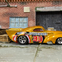 Loose Hot Wheels - 1941 Willys Coup Drag Car - Gold Smashmouth 33