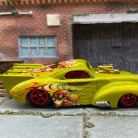 Loose Hot Wheels - 1941 Willys Coup Drag Car - Green BLZ BOBO Skull