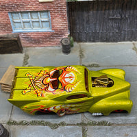 Loose Hot Wheels - 1941 Willys Coup Drag Car - Green BLZ BOBO Skull