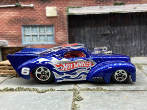Loose Hot Wheels: 1941 Willys Drag Car - Blue With Flames