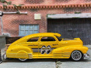 Loose Hot Wheels 1947 Chevy Fleetline Dressed in Yellow Mooneyes Livery