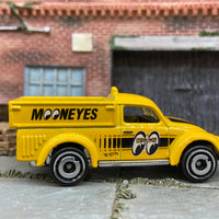 Loose Hot Wheels 1949 VW Volkswagen Beetle Pick Up Truck Dressed in Mooneyes Yellow Livery