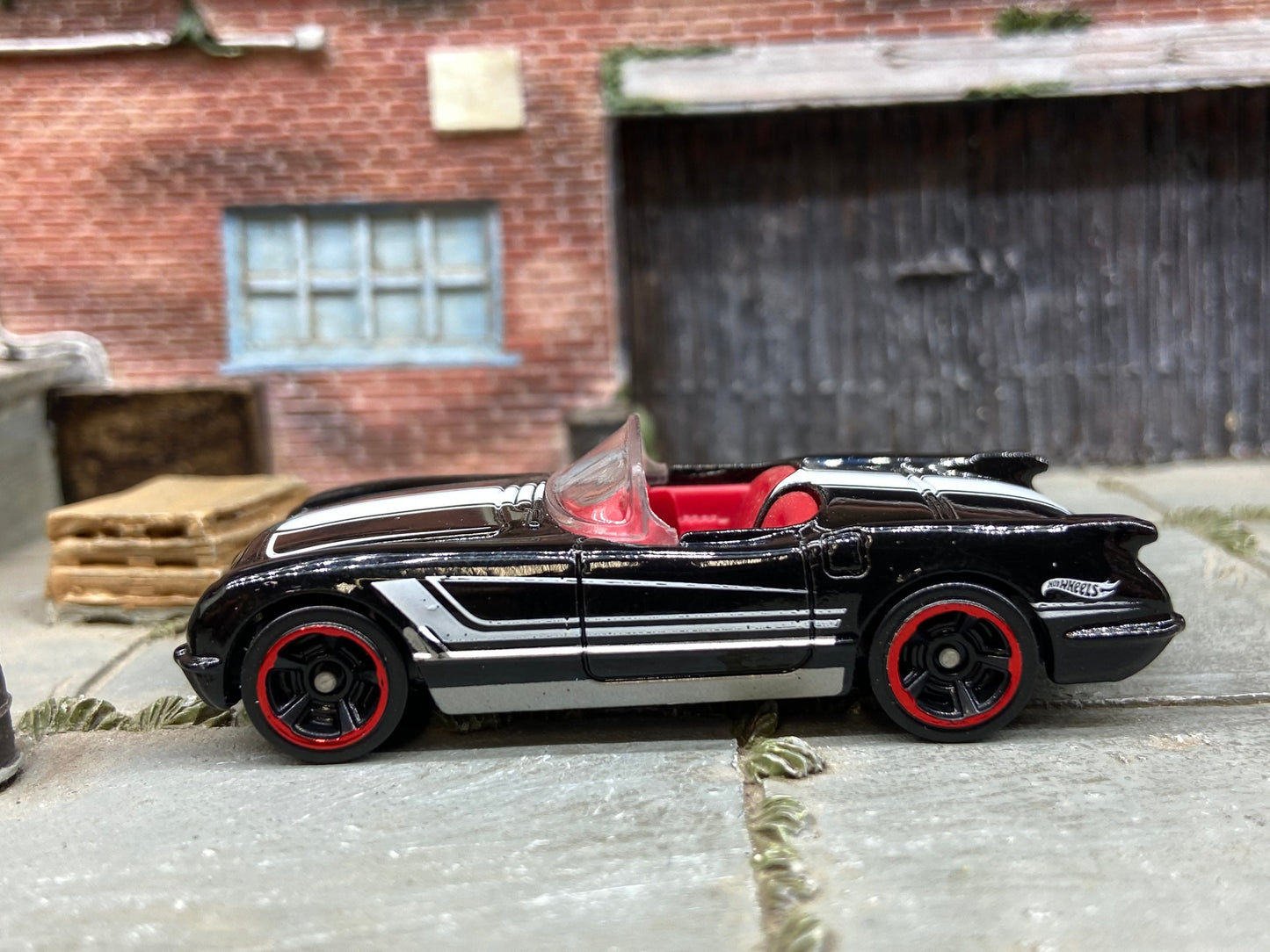 Loose Hot Wheels - 1955 Chevy Corvette - Black and White