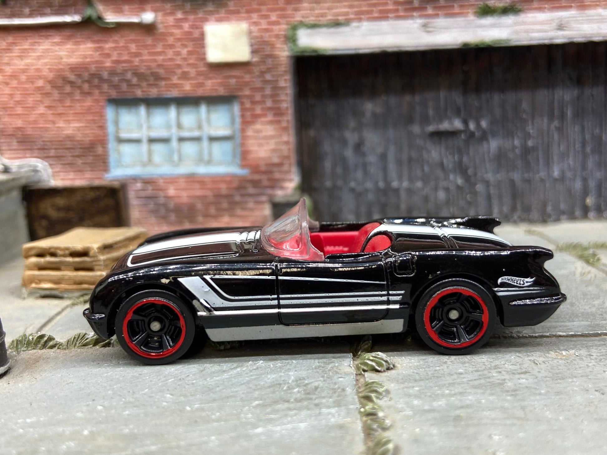 Loose Hot Wheels - 1955 Chevy Corvette - Black and White