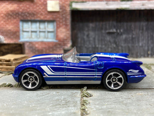 Loose Hot Wheels - 1955 Chevy Corvette - Blue and White