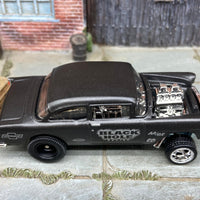 Loose Hot Wheels 1955 Chevy Gasser Dressed in "Black Hole" Satin Black Livery
