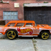 Loose Hot Wheels 1955 Chevy Nomad Dressed in Hot Wheels Orange and White Livery