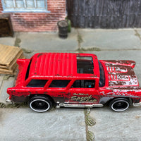 Loose Hot Wheels 1955 Chevy Nomad Dressed in Red Speed Shop Livery