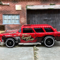 Loose Hot Wheels 1955 Chevy Nomad Dressed in Red Speed Shop Livery