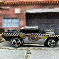 Loose Hot Wheels: 1957 Chevy - Black and Gold Checkered Flag