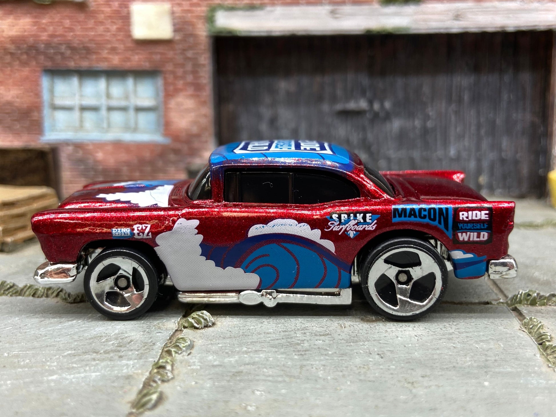 Loose Hot Wheels - 1957 Chevy - Dark Red Ride Yourself Wild Livery