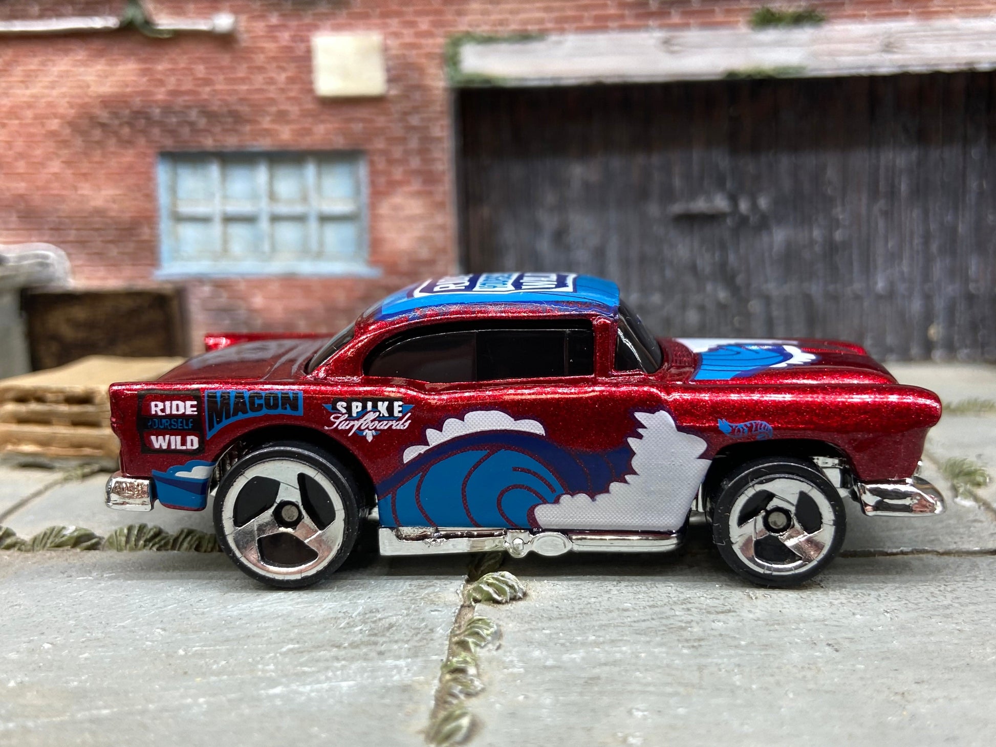 Loose Hot Wheels - 1957 Chevy - Dark Red Ride Yourself Wild Livery