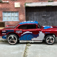 Loose Hot Wheels 1957 Chevy Dressed in Dark Red Ride Yourself Wild Livery