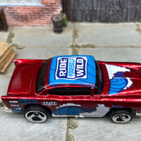 Loose Hot Wheels 1957 Chevy Dressed in Dark Red Ride Yourself Wild Livery