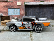 Loose Hot Wheels - 1957 Chevy - Silver and Orange